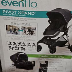 EvenFlo Pivot Xpand Modular Stroller and infant car seat litemax (Charcoal color) New In Box