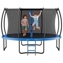 574*Outdoor Trampoline, 14FT Recreational Trampoline, ASTM Approved Trampolines with Enclosure Net & Thickened Pad, Max 450 lbs Weight Capacity, Anti-