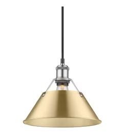 Orwell 100-Watt 1-Light Pewter and Brushed Champagne Bronze Pendant Light