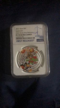 2021 NGC Niue Space Jam 25th Anniversary 1 oz Silver Coin PF70 UCAM w/ Box
