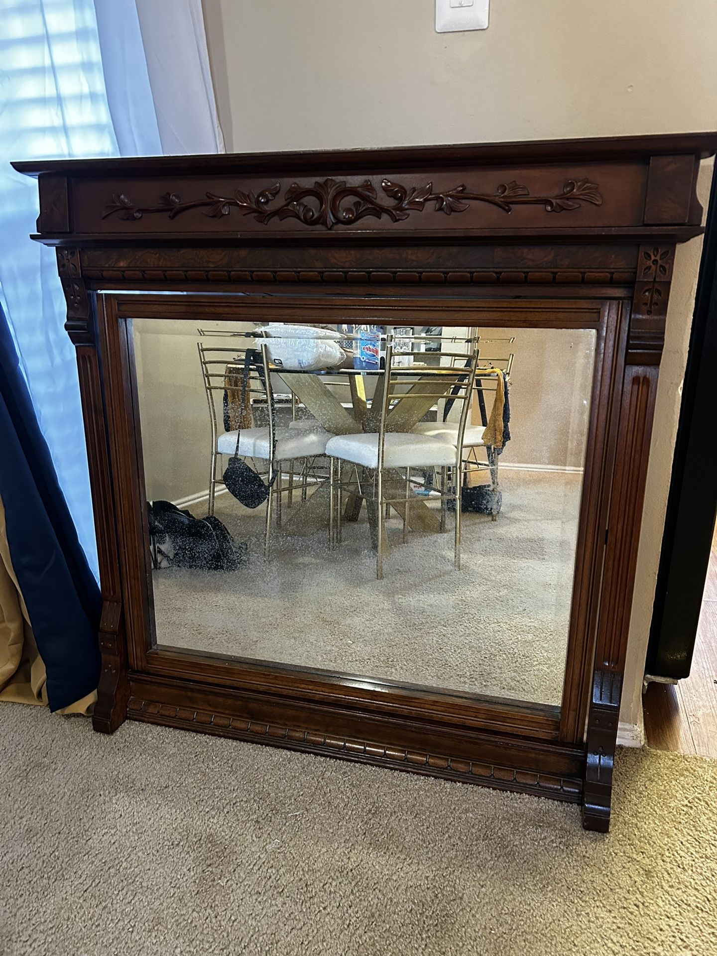 Antique solid Wood Mirror 