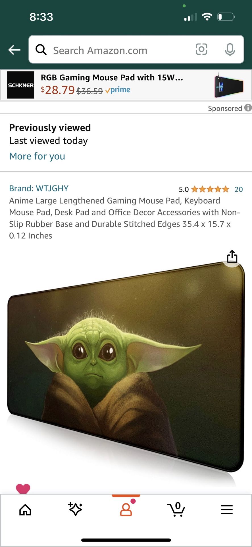 Large Mouse Pad 35.4x 15.7x 0.12”