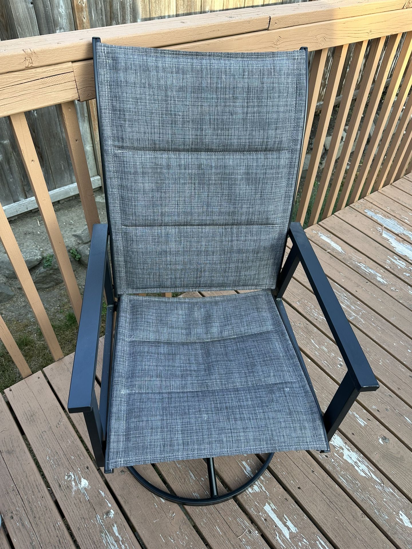 Hampton Bay High Garden 5 Piece Black Steel Padded Sling Slat Top