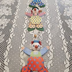 $50.00 - Vtg SEVI 1831 Brand Pull String Wooden Clown Puppets - Made In Italy/Rare Find!