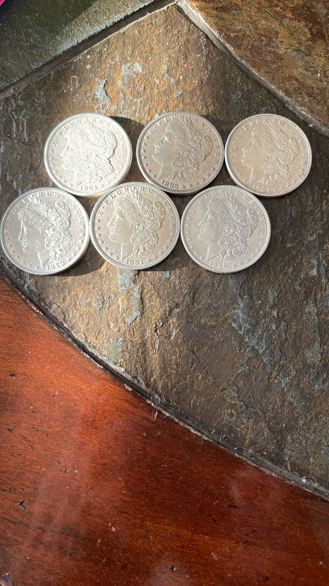 6 - Silver Morgan Dollars! See Key Dates! All Extra Fine Or Higher Grade!