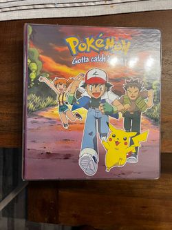 Vintage 1999 Pokémon 3-Ring Card Binder Ash Misty Brock Pikachu Plymouth #4077