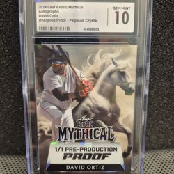 DAVID ORTIZ 2024 LEAF 1 OF 1 PROOF - PEGASUS CRYSTAL