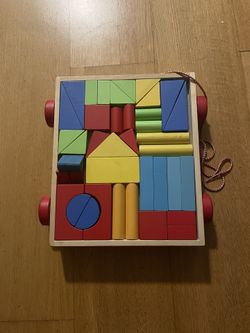 Wooden Blocks With Cart