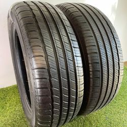 U372  225 55 19 99V  Michelin  Primacy Tour A/S  2 Used Tires 90% Life 