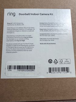 Brand New and Sealed Ring Battery Doorbell Pro and Pan-Tilt Indoor Camera Set