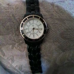 Black W/ Gold Watch STAINLESS STEEL 