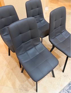 4-Piece Elegant Charcoal Grey Dining Chair Set
