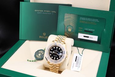 Rolex GMT-Master ll Black Dial 18K Yellow Gold On Jubilee 126718GRNR