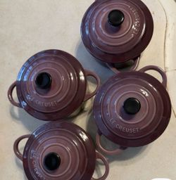 Le Creuset Fig Mini Couchettes Set of 3 New with Tags