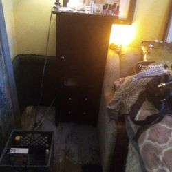 Bookcase Glass Doors Dark Cherry Wood