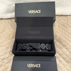 New Versace Uni-Sex All Black Sunglasses