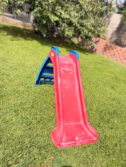 Kids Plastic Toddler Slide Red and Blue