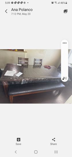 Wood 6 pieces dining table
