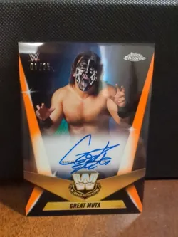 Topps Chrome WWE Legends Great Muta Auto 01/25