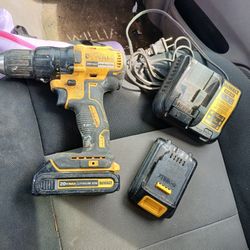 Dewalt 20vmax Brushless Drill With 2 Batteries  and Charger