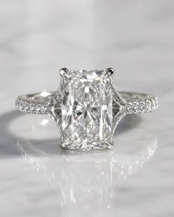 4.00 CT Radiant Lab-Grown Diamond Engagement Ring 14K White Gold
