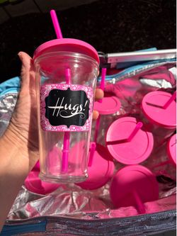 Glass cups with straw