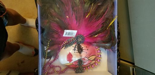 Mardi gras wall hanging porcelain mask