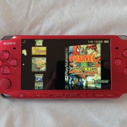 LIKE NEW !! RED * 3001 * - SLIM - PSP WITH 5,000 GAMES