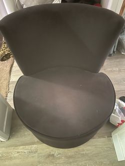 Black Velvet Swivel Barrel Chair