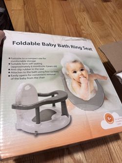 Foldable baby bath ring seat
