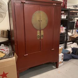 Chinese Armoire Cabinet 71” H 47” W 24”D Antique 