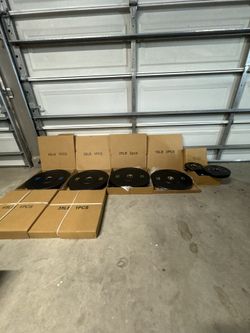 Full Olympic Bumper Plate Set 45/35/25/10/5/2.5  (BRAND NEW IN BOXES)  