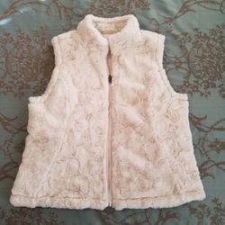 Nicole Miller Original Reversible Faux Fur and Quilted Vest Ivory White Size XL