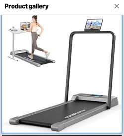 Walking Pad Treadmill with Handrail, 3.5HP Quiet Under Desk Treadmill for Home Office, Portable Compact Walking Pad with 12-Speed LED Display, 300 LBS