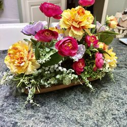 Handmade Spring Floral Arrangement In A Dough Bowl💐