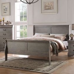 Brand New Antique Grey Sleigh Bed