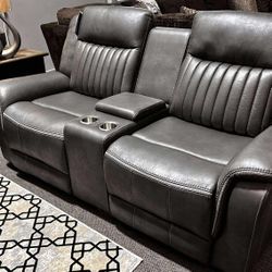 Enzo Gray 2 Piece Reclining Sofa and Loveseat Set /P
