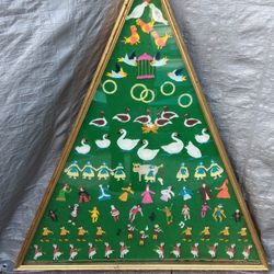 49" Vintage Handmade Triangular Framed Hanging Wall Tree Christmas Decor McCalls Pattern