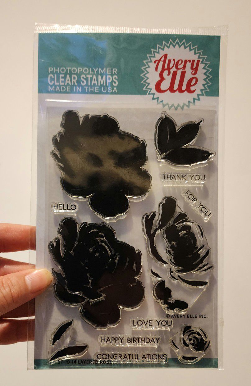 Avery Elle Clear Stamps-Layered Rose BNIP