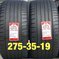 2 used tires 275/35/19 Dunlop RFT 