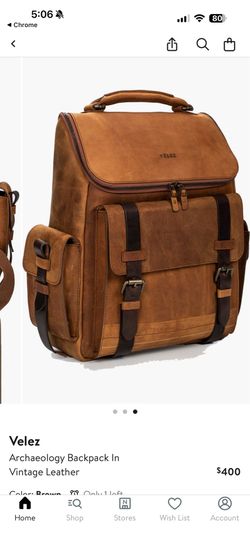 Vélez Archaeology Backpack in vintage leather