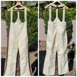 Vtg Snow Cats Bib Snow Pants Overalls Suspenders 