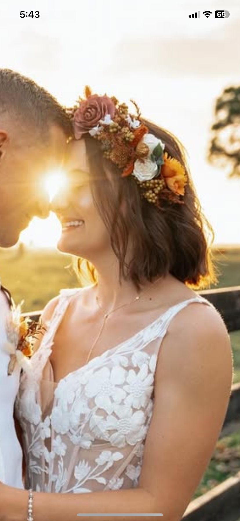 Custom Made Wood Flower Boho Wedding Flower Crown