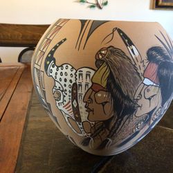 Vintage Native American Pueblo Clay Pottery Pot/Vase (Originally $240)