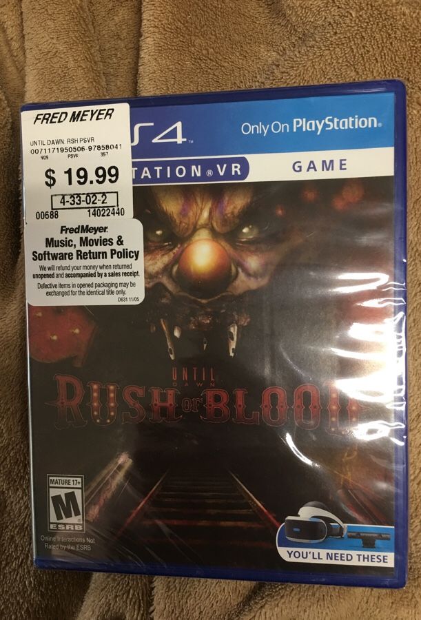 Rush of Blood Until Dawn PS4 sealed