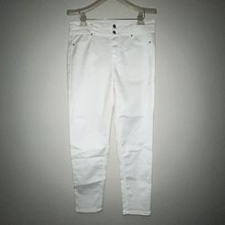 Love Fire, Women’s  White Stretchy Skinny Faux Front Pockets Pants, Size 13