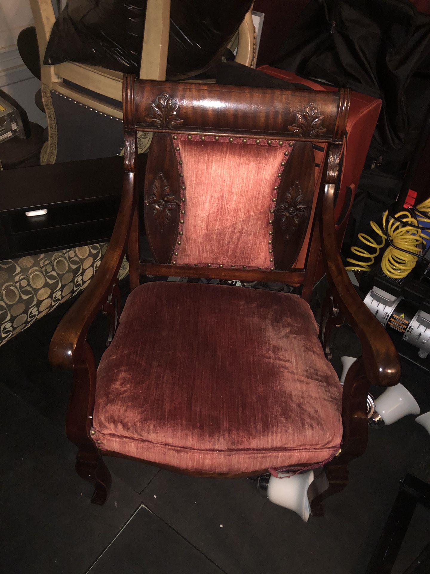 Antique burgundy chair