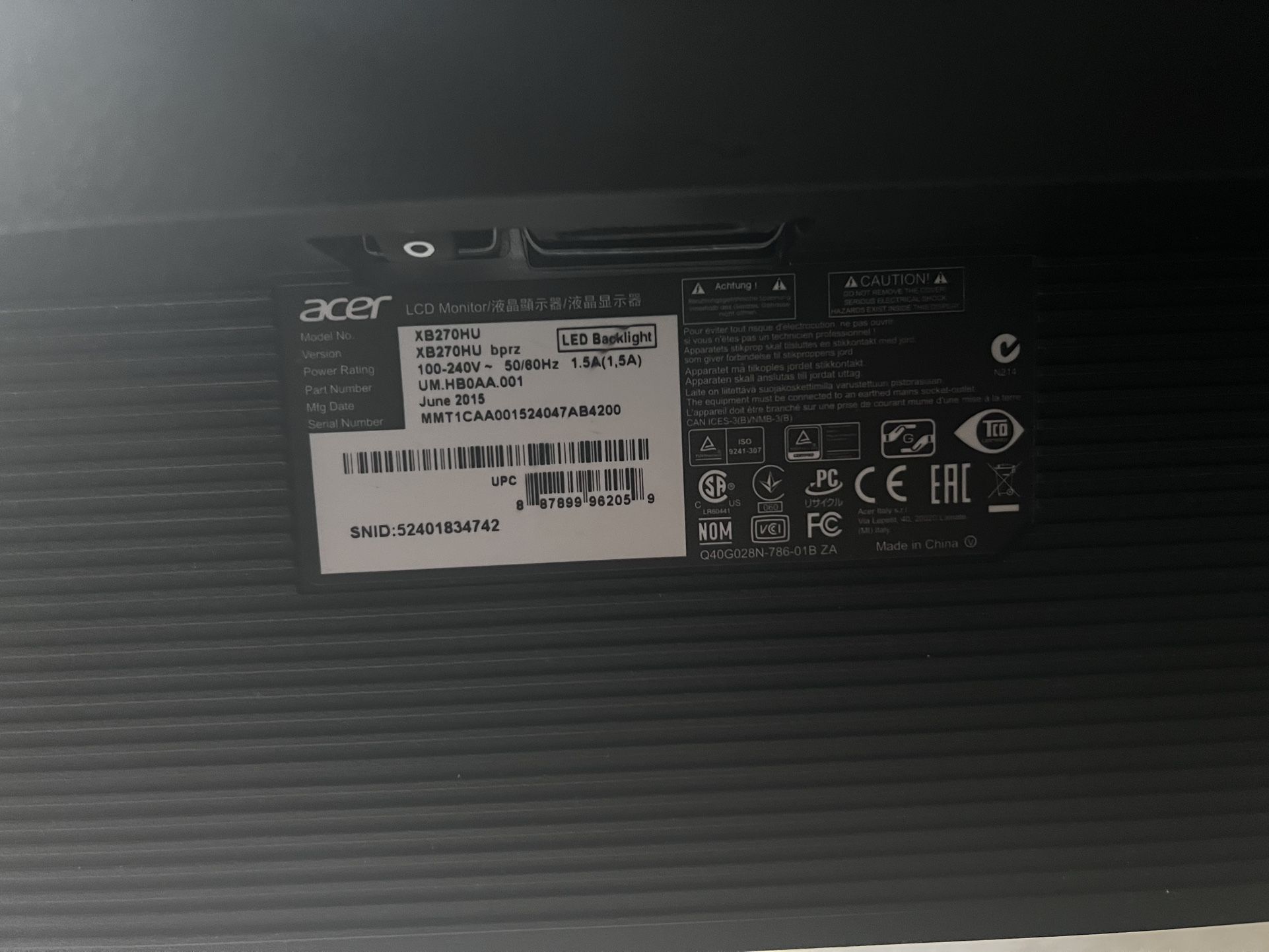 Acer Gaming Monitor