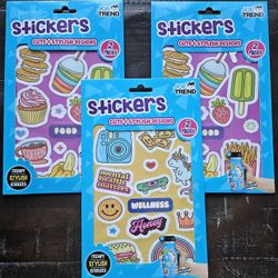 Lot of 3, 6 Pages of Fun Times Children's Trendy, Cute & Stylish Design Stickers