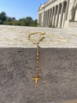 18K Gold Plated Rosary  (Large 20 Inch)
